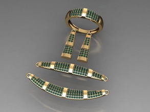 u13 elmas ayarlamak yüzükler kolye takı taşlar moda altın tasarım gümüş yüzük zarif parlıyor mücevher bilezik küpe safir kadin düğün 3d print model - Mito3D