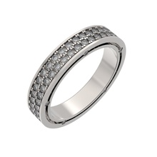 u27 Boda banda conjunto diamante pavimentar anillo moderno Moda imprimible joyería joya compromiso matrimonio nupcial brillante anillos 3d print model - Mito3D