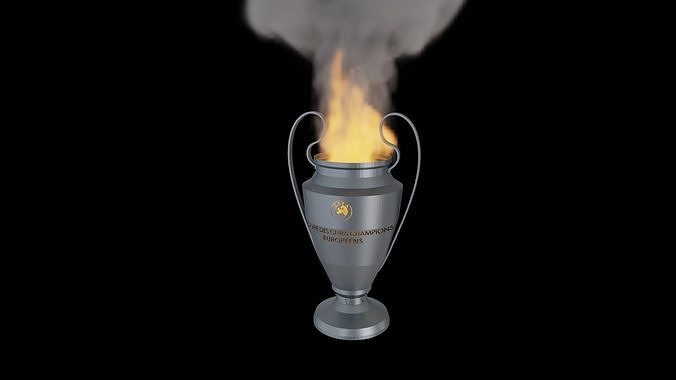 uefa campioni lega trofeo fire pit fiamma fuoco falò firepit calcio festa notte tazza legna personalizzato fabbricazione passatempo fai render 3D print model - Mito3D