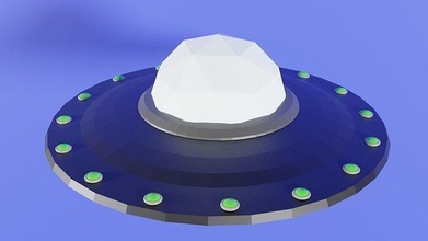 ufo-spaceship lowpoly 3-d model ufo spaceship vehicle sci fi space scifi ship futuristic spacecraft science airplane future saucer fighter 3d printing games toys 3d print model - Mito3D