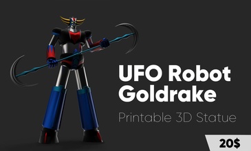 ovni robot goldrake 3d imprimible modelo grendizer uforobot extraterrestre acero misil arma color 3dprint impresión anime famoso antiguo juegos juguetes 3d print model - Mito3D
