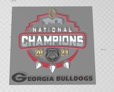 uga nacional campeones firmar Georgia bulldogs fútbol nacionales cfp Arte señales logos 3d print model - Mito3D