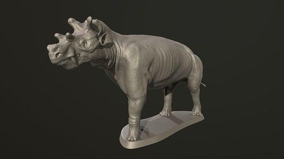 vigneron dinosaure rhinocéros paléontologie animal créature disparu animaux art sculptures 3d print model - Mito3D