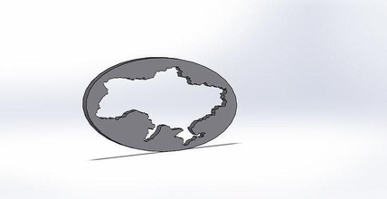 ucraina carta geografica biscotto taglierina or medaglione fai arte simbolo 3d 3dprinter casa cucina gioielleria passatempo 3d print model - Mito3D