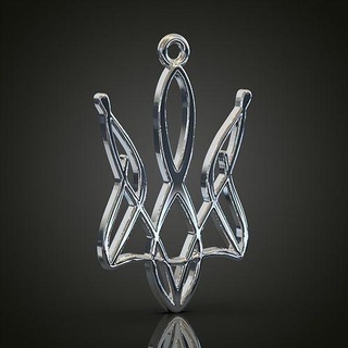 Ukrayna ağaçlı ağaç altın takı lüks Sanat gümüş elmas ukrayna trident Ulusal yazdırılabilir mücevher sembol tasarım nişan yüzük çelik mobilya iç kolye 3d print model - Mito3D