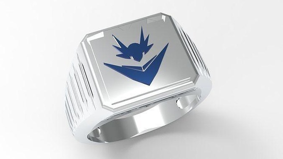 ulfuerza anillo digimon diseño brillante libra esterlina joyería joya anillos 3d print model - Mito3D