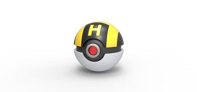 ultra ball version 2 pokeball pokemon concept container anime toy print printable ultraball hobby diy 3d print model - Mito3D