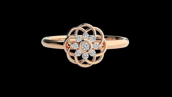 ultra light wt minimalist women ring 3dm renders rings wedding engagement jewellery jewelry printable rose gold jewel thin delicate diamond minimilist 3d print model - Mito3D