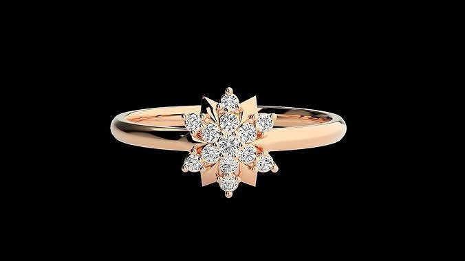ultra light wt minimalist women ring 3dm renders detail rings wedding engagement jewellery jewelry printable rose gold jewel thin delicate diamond minimilist 3D print model - Mito3D