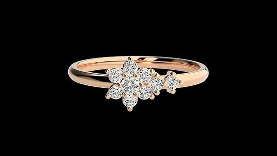 Ultra Licht wt minimalistisch Frauen Ring 3dm rendert Detail Ringe Hochzeit Engagement Juwel Diamant druckbar Schmuck Rose Gold dünn zart 3d print model - Mito3D