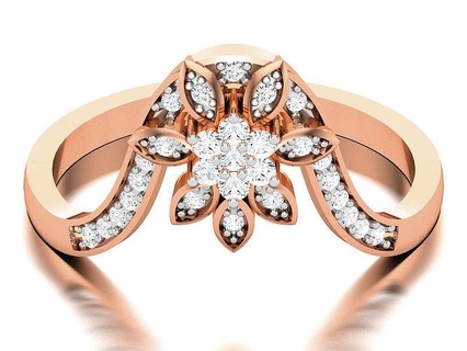 Ultra Licht wt minimalistisch Frauen Ring 3dm rendert Detail Schmuck druckbar Diamant Gold Ringe Hochzeit Engagement Juwel Gewicht dünn zart Rose 3d print model - Mito3D