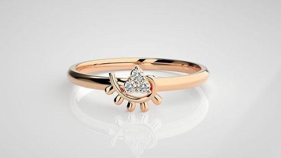 ultra luz wt minimalista mulheres anel 3dm stl renderiza joalheria jóia diamante ouro peso gema noivado Casamento jóias imprimível argolas delicado platina 3d print model - Mito3D