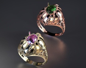 ultra visión anillo de oro la plata imprimible el platino lujo 3d 3dmodel modelo matriz jaber joyería brillante gem precioso los anillos 3d print model - Mito3D
