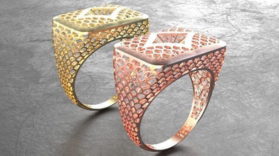 ultra vision de la bijoux art luxe le platine shining d'argent or imprimable conception modèle forme géométrique mode les anneaux 3d print model - Mito3D