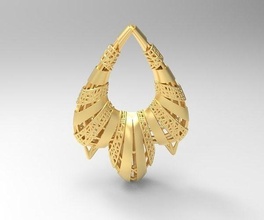 ultra vision arabic fashion model gold pendant jewelry turkey islamic rich wedding love gem women girl printable desing spiral winding necklace pendants 3d print model - Mito3D