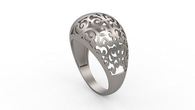 ultra vision calligraphic pattern women ring gemvision ultravision jewelry diamond jewellery printable engagement wedding gem apparel sapphire fashion love rings 3d print model - Mito3D