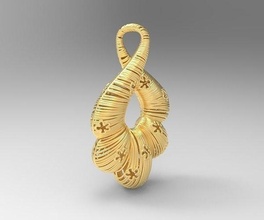 ultra vision cercle lierre mode or pendentif bijoux dinde islamique riches mariage l'amour gemme femmes fille imprimable conception spirale enroulement arabe 3d print model - Mito3D