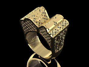 ultra visión anillo 05 la joyería joya de oro plata imprimible compromiso boda gem el platino sterling creación prototipos dedo moda diamante los anillos 3d print model - Mito3D
