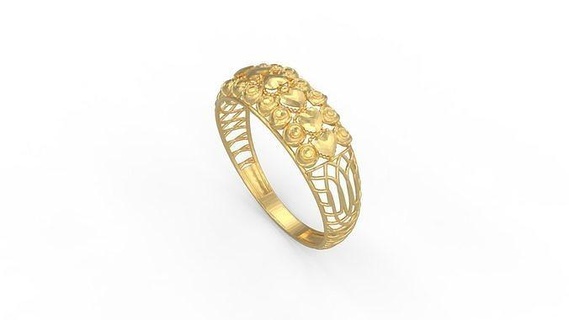 ultra vision ring 225 gold jewel jewellry jewelry silver printable woman 22k kuwait arab turkish 18k ultravision filigree filigre rings 3d print model - Mito3D