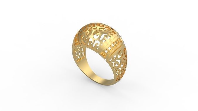 ultra vision ring 382 gold jewel jewellry jewelry silver printable woman 22k kuwait arab turkish 18k ultravision filigree filigre rings 3D print model - Mito3D