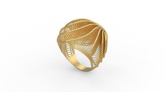 ultra visión anillo 385 oro joya joyería plata imprimible mujer 22k Kuwait árabe turco 18k ultravisión filigrana anillos 3d print model - Mito3D
