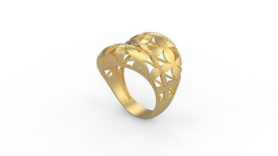 ultra visão anel 414 ouro jóia joalheria prata imprimível mulher 22k Kuwait árabe turco 18k ultravisão filigrana argolas 3d print model - Mito3D