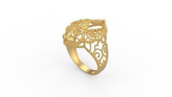 ultra visione squillare 418 oro gioiello gioielleria argento stampabile donna 22k Kuwait arabo Turco 18k ultravisione filigrana anelli 3d print model - Mito3D