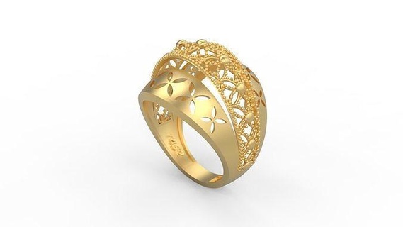 ultra vision ring 471 gold jewel jewellry jewelry silver printable woman 22k kuwait arab turkish 18k ultravision filigree filigre rings 3d print model - Mito3D