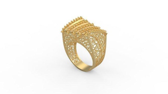 ultra vision ring 502 gold jewel jewellry jewelry silver printable woman 22k kuwait arab turkish 18k ultravision filigree filigre rings 3d print model - Mito3D