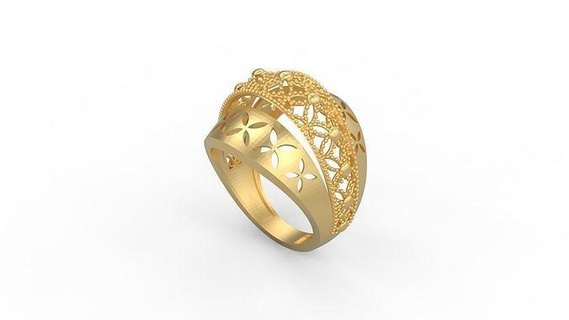 ultra visione squillare 507 oro gioiello gioielleria argento stampabile donna 22k Kuwait arabo Turco 18k ultravisione filigrana anelli 3d print model - Mito3D