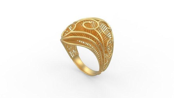 ultra vision bague 510 or bijou bijoux argent imprimable femme 22k Koweit arabe turc 18k ultravision filigrane anneaux 3d print model - Mito3D