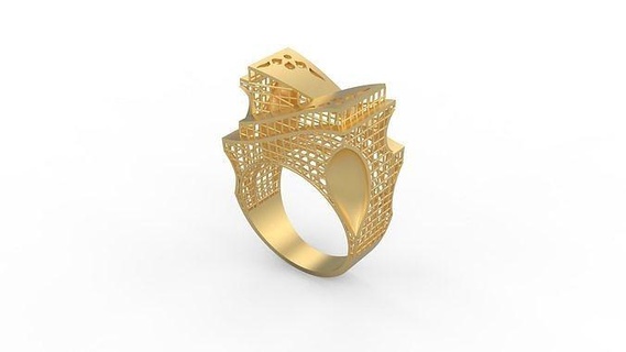 ultra vision ring 529 gold jewel jewellry jewelry silver printable woman 22k kuwait arab turkish 18k ultravision filigree filigre rings 3d print model - Mito3D