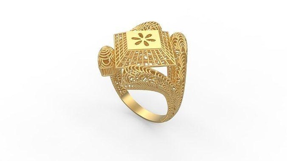 ultra visión anillo 570 oro joya joyería plata imprimible mujer 22k Kuwait árabe turco 18k ultravisión filigrana anillos 3d print model - Mito3D