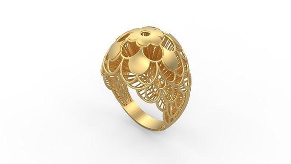 ultra vision ring 573 gold jewel jewellry jewelry silver printable woman 22k kuwait arab turkish 18k ultravision filigree filigre rings 3d print model - Mito3D