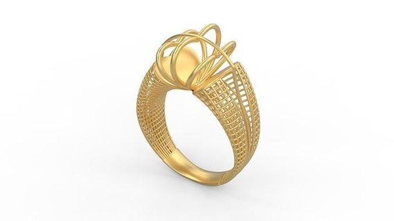 ultra vision ring 574 gold jewel jewellry jewelry silver printable woman 22k kuwait arab turkish 18k ultravision filigree filigre rings 3d print model - Mito3D