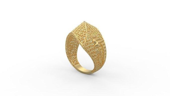 ultra vision ring 575 gold jewel jewellry jewelry silver printable woman 22k kuwait arab turkish 18k ultravision filigree filigre rings 3d print model - Mito3D