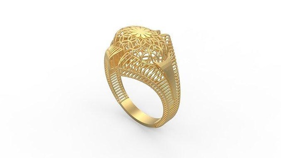 ultra visión anillo 583 oro joya joyería plata imprimible mujer 22k Kuwait árabe turco 18k ultravisión filigrana anillos 3d print model - Mito3D