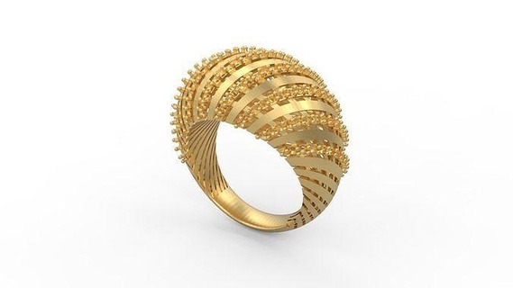 ultra vizyon yüzük 588 altın mücevher takı gümüş yazdırılabilir Kadın 22k Kuveyt Arap Türk 18k ultravizyon telkari yüzükler 3d print model - Mito3D