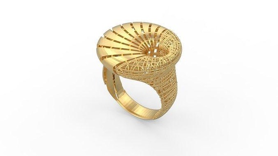 ultra visione squillare 593 oro gioiello gioielleria argento stampabile donna 22k Kuwait arabo Turco 18k ultravisione filigrana anelli 3d print model - Mito3D