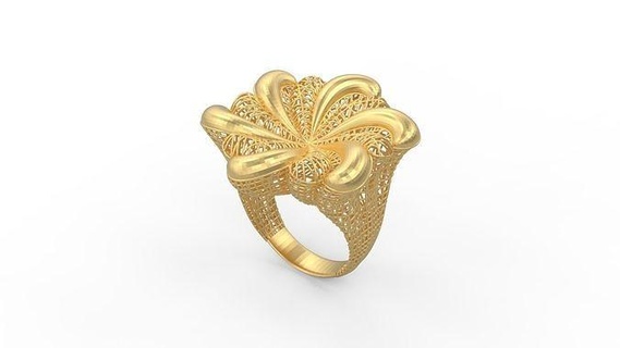 ultra visione squillare 596 oro gioiello gioielleria argento stampabile donna 22k Kuwait arabo Turco 18k ultravisione filigrana anelli 3d print model - Mito3D