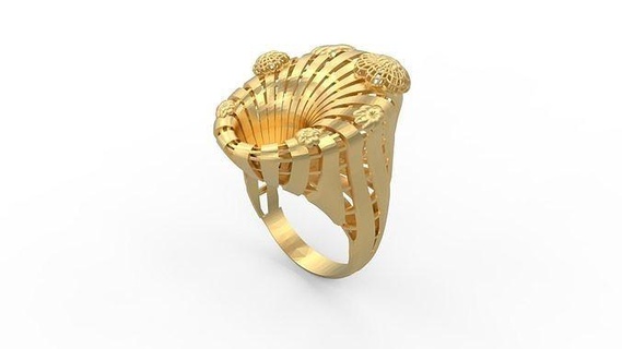ultra visione squillare 597 oro gioiello gioielleria argento stampabile donna 22k Kuwait arabo Turco 18k ultravisione filigrana anelli 3d print model - Mito3D