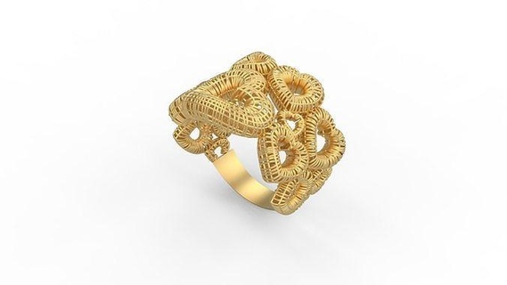 ultra vision ring 601 gold jewel jewellry jewelry silver printable woman 22k kuwait arab turkish 18k ultravision filigree filigre rings 3d print model - Mito3D