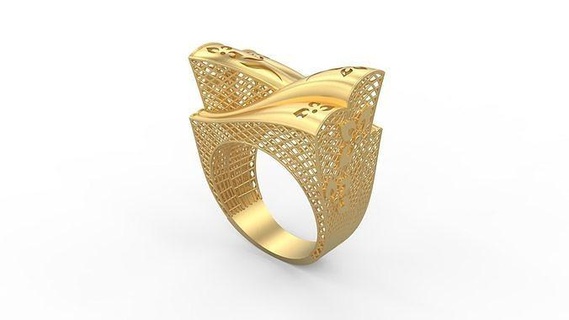 ultra vision ring 608 gold jewel jewellry jewelry silver printable woman 22k kuwait arab turkish 18k ultravision filigree filigre rings 3d print model - Mito3D