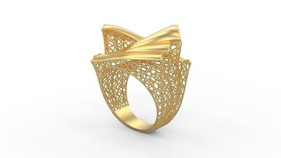 ultra visione squillare 610 oro gioiello gioielleria argento stampabile donna 22k Kuwait arabo Turco 18k ultravisione filigrana anelli 3d print model - Mito3D