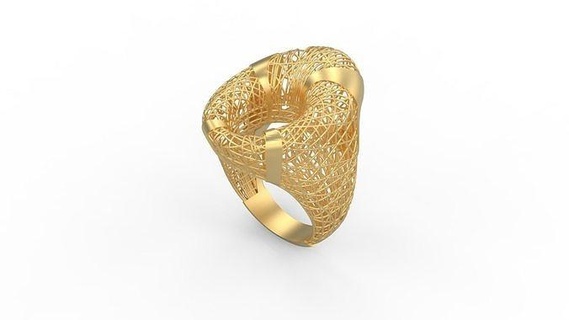 ultra visione squillare 665 oro gioiello gioielleria argento stampabile donna 22k Kuwait arabo Turco 18k ultravisione filigrana anelli 3d print model - Mito3D