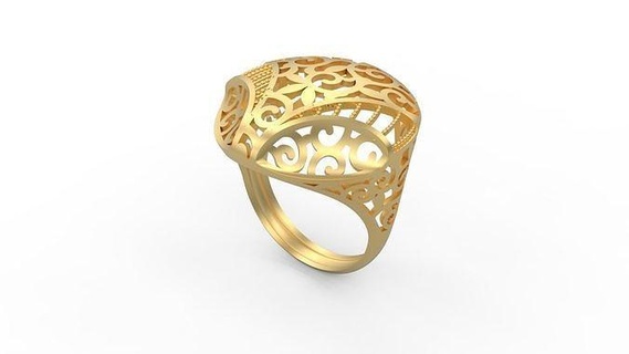 ultra visione squillare 672 oro gioiello gioielleria argento stampabile donna 22k Kuwait arabo Turco 18k ultravisione filigrana anelli 3d print model - Mito3D