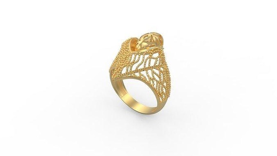 ultra vision ring 693 gold jewel jewellry jewelry silver printable woman 22k kuwait arab turkish 18k ultravision filigree filigre rings 3d print model - Mito3D