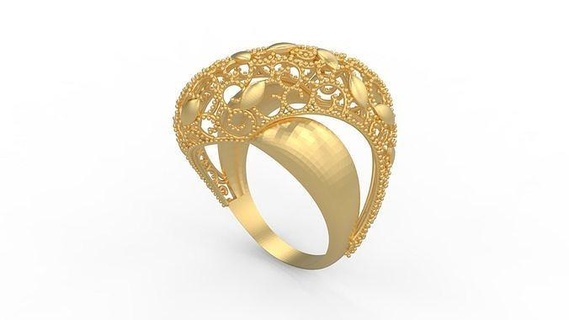 ultra visione squillare 770 oro gioiello gioielleria argento stampabile donna 22k Kuwait arabo Turco 18k ultravisione filigrana anelli 3d print model - Mito3D