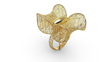 ultra visione squillare 77 oro gioiello gioielleria argento stampabile donna 22k Kuwait arabo Turco 18k ultravisione anelli 3d print model - Mito3D