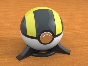 ultraball pokemon palla replica gioco pokeball collezione arte nintendo videogiochi cosplay giochi giocattoli giocattolo 3d print model - Mito3D